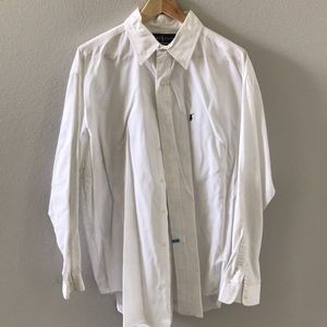 Men’s White Ralph Lauren Casual Dress Shirt